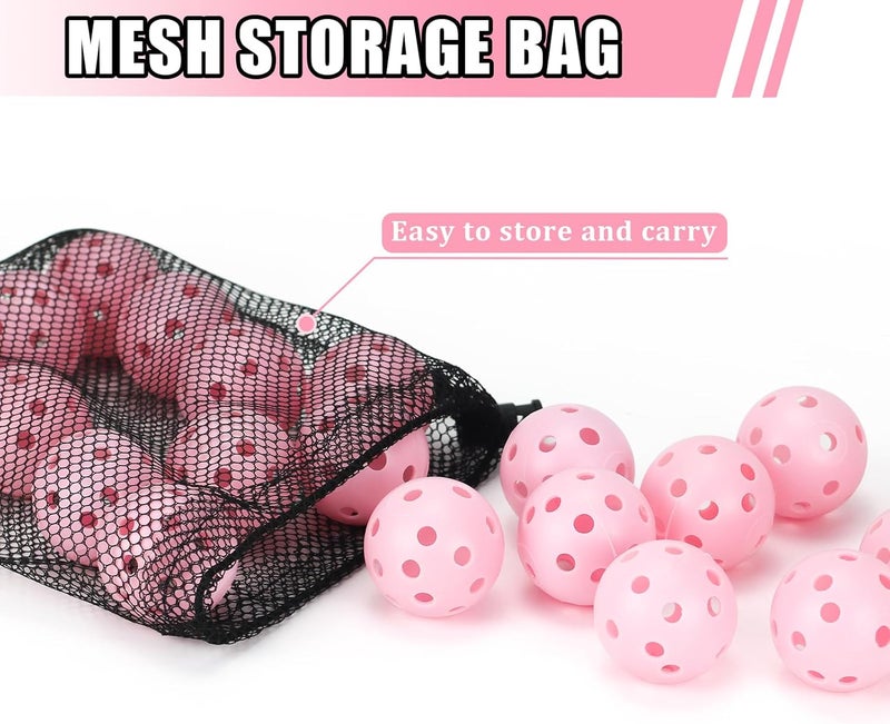 Bac-kitchen Plastic Golf Balls Practice Limited Flight Golf Training Ball Hollow Swing Practice Indoor Golf Balls with Mesh Drawstring Bag for Backyard Driving Range or Outdoor - Image 4